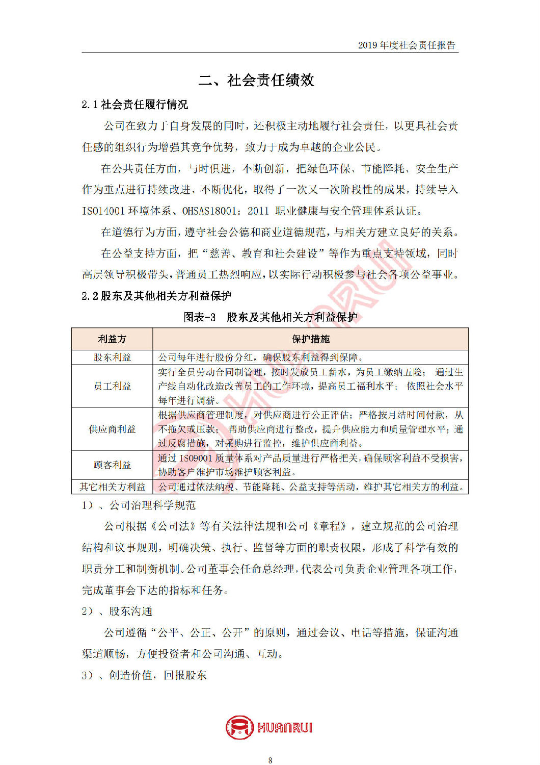 安徽環(huán)瑞2019年度社會責任報告 安徽環(huán)瑞2019年度社會責任報告